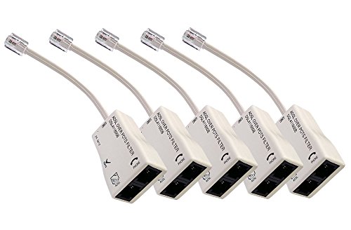 iMBAPrice (Pack of 5) In-line DSL Splitter w/ Noise Filter