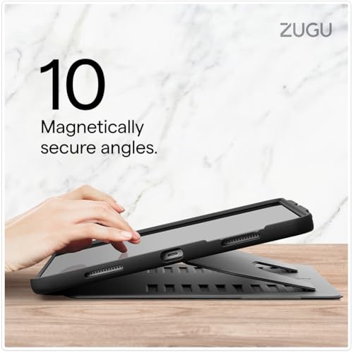 ZUGU CASE iPad Pro 13" Case, Ultra Slim Protective Case/Cover Designed for iPad Pro 13 (M4/M5) 2024/2025 Gen 7/8, Wireless Pencil Charging, Multiple Viewing Angles (Sleep/Wake Cover) - Black