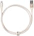 Amazon Basics Double Braided Nylon Lightning to USB Cable, Advanced Collection, MFi Certified Apple iPhone Charger, Gold, 3 Foot