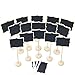 E-Conoro Mini Chalkboard, 15 Pcs Wooden Mini Chalkboards with Stand, Small Chalkboard Sign Food Signs Food Labels for Party, Buffet, Wedding, Price, Table Number Cards, Restaurant and Store