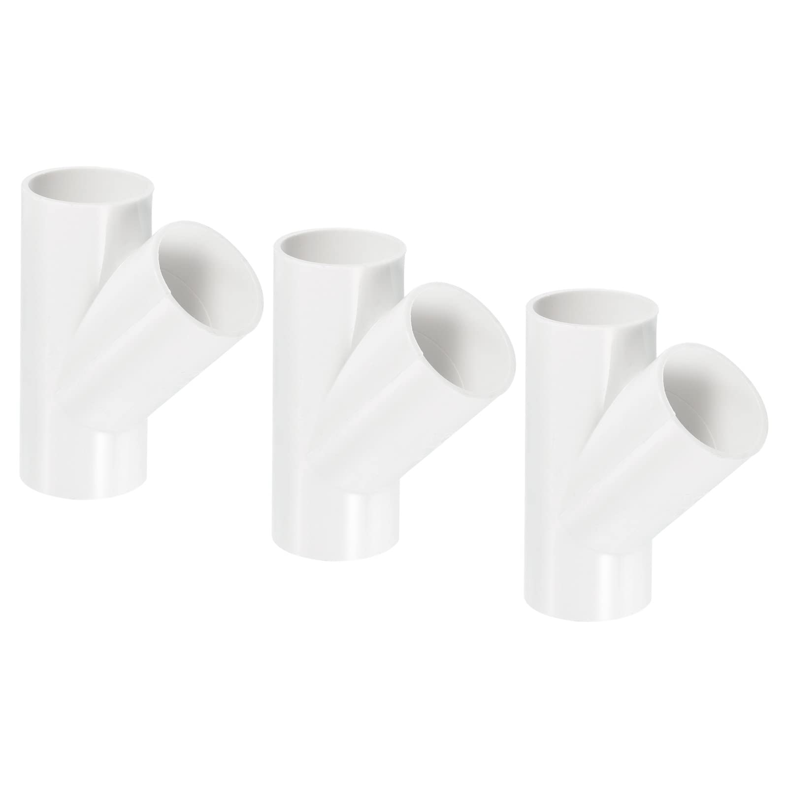 PATIKIL 32mm PVC Pipe Fittings, 3 Pack 3 Way 45 Degree Angle Water Tubing Joint Connectors Adapters for Garden Irrigation Home Aquarium