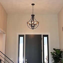 CWarmozy 16.5" Black Rustic Chandelier for Dining