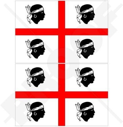 SARDINIA Sardinian Flag ITALY Sardegna Italia 4" (100mm) Vinyl Bumper Stickers, Decals x2