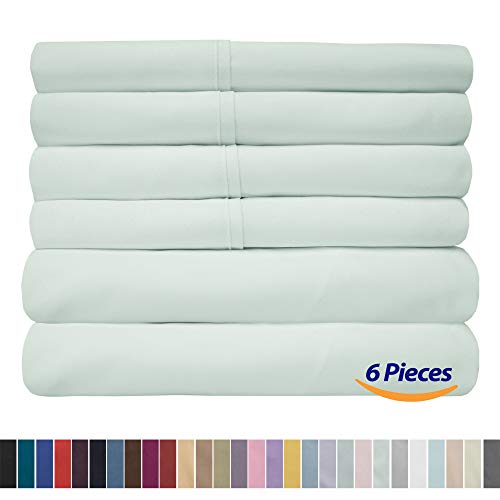 Sweet Home Collection 6 Piece Bed Sheets 1500 Thread Count Fine