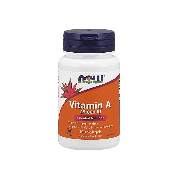 NOW Supplements, Vitamin A (Fish Liver Oil) 25,000 IU, Essential Nutrition, 100 Softgels