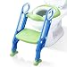 Mangohood Potty Training Toilet Seat with Step Stool Ladder for Boys and Girls Baby Toddler Kid Children Toilet Training Seat Chair with Handles Padded Seat Non-Slip Wide Step (Blue Green) primary