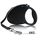 Parboo Retractable Dog Leash,16 ft Dog Walking Leash for Medium Dogs up to 80lbs, Black