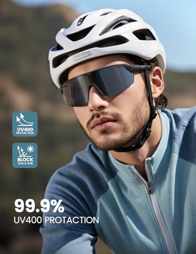Lamicall 24g Polarized Sports Sunglasses for Men Women - [24g Ultralight] [Adjustable Nose Pad] UV400 Protection Sun Glasses for Running Cycling Baseball Fishing