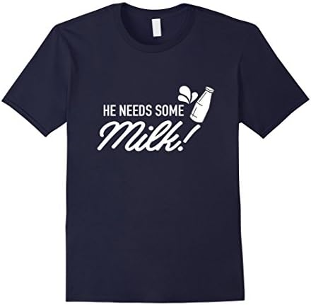 Men's He Needs Some Milk - Funny Meme T-Shirt 2XL Navy