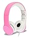 NENOS Children Kids Children's Volume Limited Headphones for Kids Foldable (Pink)
