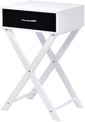 Costway Bedside Table Side End Table Nightstand Bedside Cabinet With Drawer Storage X Shape Accent Furniture For Home Living Room And Bedroom Amazon Co Uk Kitchen Home