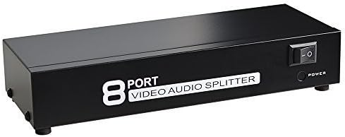 ASSEM® 1 to 8 Composite Video Audio 3rca Av Powered Amplifier Splitter Box 1 in 8 Out 1x8