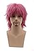 COSPLAZA Cosplay Wig Short Pink Anime Full Hair Synthetic Wigs with Net