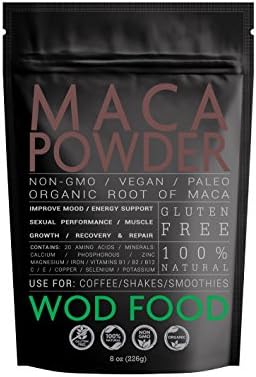 Raw Maca Powder by WOD Food- Pure Gelatinized Maca Root Powder Extract - Non-GMO Superfood (8 ounce)