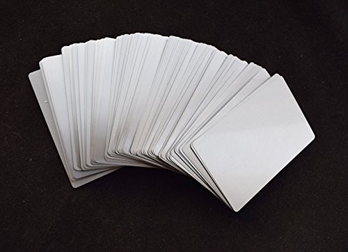 100pcs Sliver Sublimation Metal Business Cards Laser Engraved Metal Business Cards Sublimation Blanks 3.4x2.1in Thicknes (0.30mm) (Sliver)