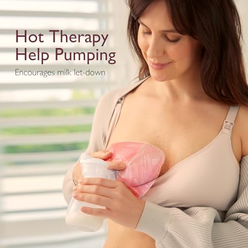 Momcozy Larger Breast Therapy Packs, Hot and Cold Breast Pads with 2 Soft Covers, Breastfeeding Essentials, 2 Pack, Pink