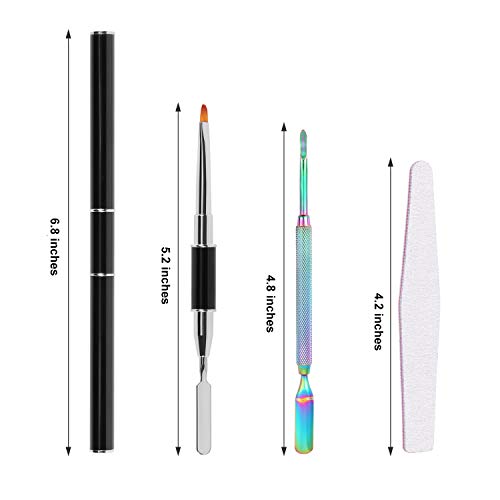 Polynail Gel Extension Tool Kit Acrylic Nails Builder Kit Nail Enhancement Builder Starter Set - Fake Nail Tips & Cuticle Trimmer Cutter & Pusher & Nail File & Acrylic Fake Nail Tips Clippers - Thumbnail 2