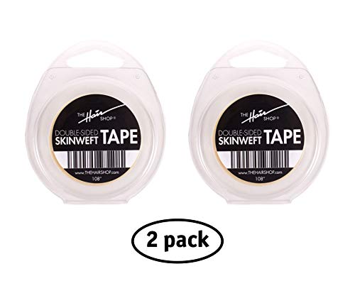 The Hair Shop Double Sided Tape for Skinweft Tape-In Remy Human Hair Extensions, Wig and Hair Pieces, 1/2″ x 3 Yards (2 Pack)