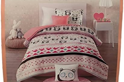 Urban Domain Kids Lacey 4 pc Twin Bedding Ensemble Panda Pink