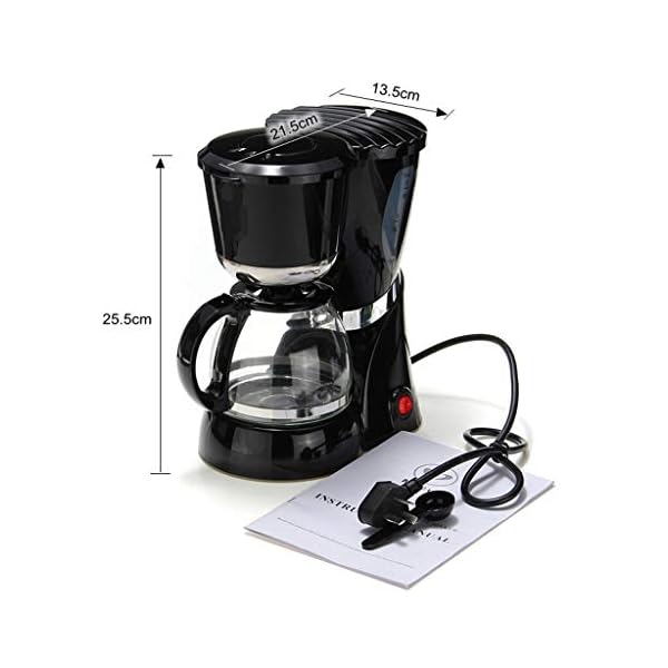 HAYN Filterkaffeemaschine Americano Tropfkaffeemaschine Maschine Elektrische Schwarze Sanduhr Machen Cafe Tee 600 ML… – Bild 3