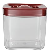 Click Clack Cube 2-Quart Storage Container with Red Lid