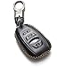 Vitodeco Leather Smart Key Fob Case Cover Compatible with Subaru Forester, Impreza, Outback, WRX, BRZ, XV Crosstrek, Ascent, Solterra 2014 - 2025 (4-Button, Black)