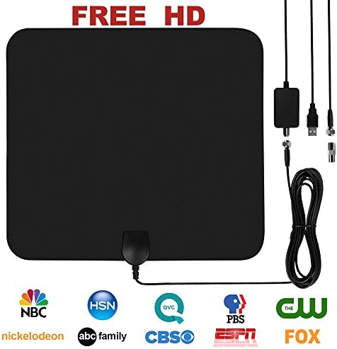 TV Antenna, Targherle 2018 Upgraded HDTV Antenna Amplified 50-80 Mile Range, 1080P, 4K/HD/VHF/UHF Free For Local Channels Broadcast Indoor Antenna with High Reception Long Range 16FT Coax Cable