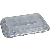 Nordic Ware Natural Aluminum Commercial Muffin Pan With Lid, 12 Cup
