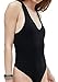 SUNRO 2 Pack Women's Sexy V Neck bodysuits Jumpsuits (Medium, Black & White)