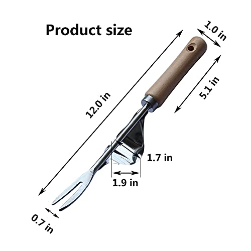 XFJTECH Hand Weeding Tool Garden Weed Puller Stainless Leverage Base