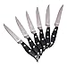 Steak House Knife Set, 6 Stainless Steel Serrated Steak Knives by A Cut Above Cutlery - Hand-Carved Wood Handles, Wooden Gift Box