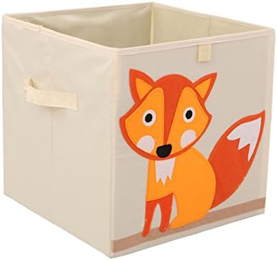 Toy Storage Box Cube Origanizer for Kids Foldable Cloth Storage Bins Basket By Singles Day,13 inch (Fox)