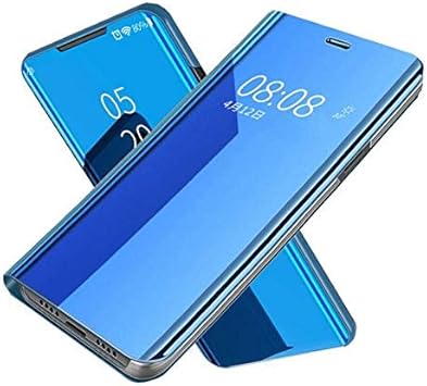 Elica Glass Mirror Flip Cover for Samsung Galaxy A70s - Blue
