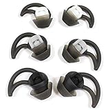 Replacement Silicone Earbuds Ear Buds Tips Eargel Isolation Double Flange for Bose QuietControl 30 QC20 QC20i QC30 Soundsport SIE2 SIE2i IE2 IE3 Wireless Headphones Earphones 3 Pairs S M L (Black)