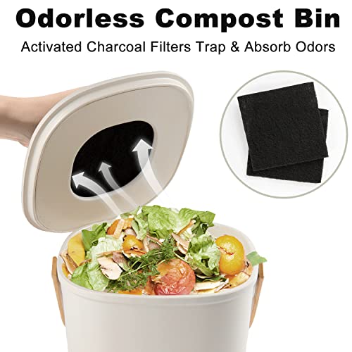 Yatmung Compost Bin Kitchen, Countertop Compost Bin, Compost Bucket