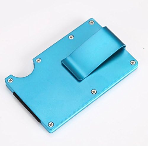 PEXIQAKA Premium Aluminum Slim Wallet with RFID Blocking, Ultra Thin Metal Credit Cards Holder (blue)