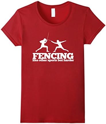 Women's Fencing like other sports but harder T Shirt Small Cranberry