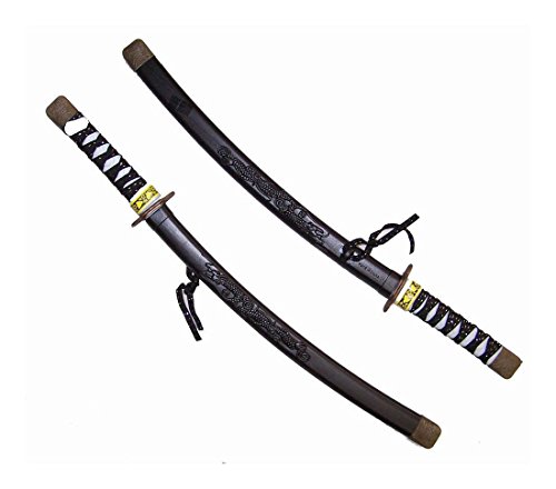 2 BLACK PLASTIC DRAGON NINJA SWORDS play toy sword ninga item costume new W CASE Leading Items
