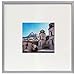 Golden State Art - 8x8 Aluminum Picture Frame - with Mat for 4x4 Photo or Without Mat for 8 x 8 Photo - Real Glass Cover - Simple and Elegant Decor for Wall Mounting - 1 Pack - Silver