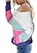 ETCYY Women's Pullover Sweater Off The Shoulder Baggy Sweaters Casual Long Sleeve Knit Batwing Colorblock Jumper Tops