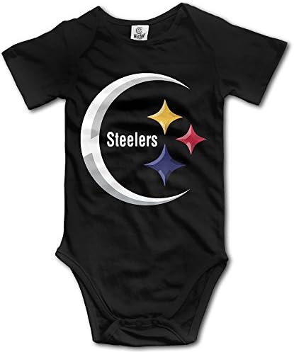Fengziya Baby's Steelers Football Team Hanging Bodysuit Short Sleeve