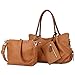 UTO Women Handbag Set 3 Pieces Bag PU Leather Tote Small Shoulder Purse Bags Wallet Strap