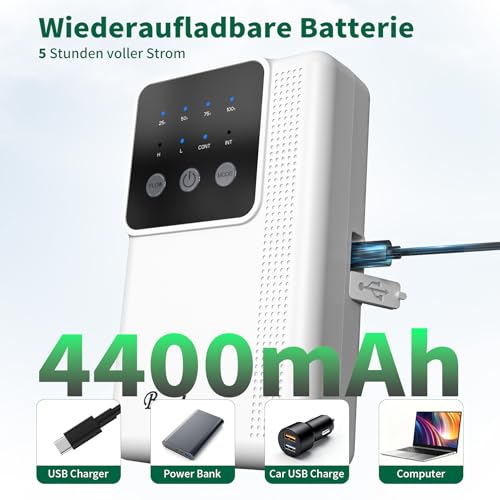 Boadw Aquarium Air Pump, Rechargeable Oxygen Pump with 2200mAh or 4400mAh Battery for Outdoor Fishing and Power Outages, Nano Mini Aquarium Accessories with Bubble Stone