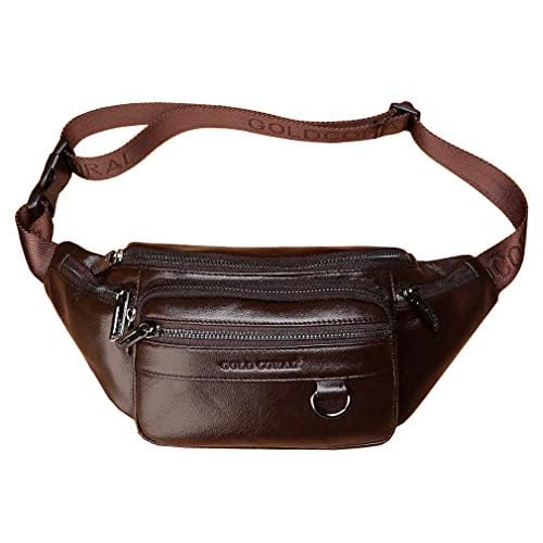 Leather Fanny Pack Waist Bag for Men Women Outdoor Travel Walking Hiking Camping Phone Pouch Wallet Casual Daypack #07coffee — image 1