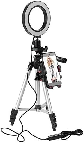 Ring Light LED Dimmable Lamp Camera Light Selfie Ring Light With Tripod Stand 5.7 inch USB Rechargeable 3 Light Modes & 11 Brightness Level for Youtube,Makeup,Vlog, Live Stream