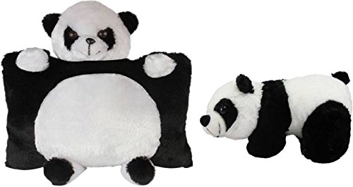 SRT Panda Pillow and Panda Soft Toy - 30 cm (Black, White)