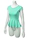 J.TOMSON Women's Short Sleeve Fitted Peplum Top Mint M