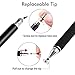 MEKO(2 Pcs)[2 in 1 Precision Series] Disc Stylus/Styli for All Touch Screen Devices Bundle with 4 Replaceable Disc Tips, 2 Replaceable Fiber Tips - (Black/Pink)