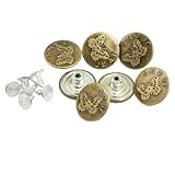 7 Pcs Bronze Tone Butterfly Pattern Metallic Tack Buttons Rivet for Jeans