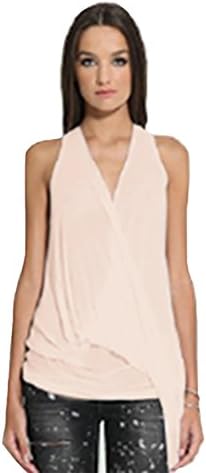Sen Aviva Asymmetrical Drape Tank in Blush (3/Large)
